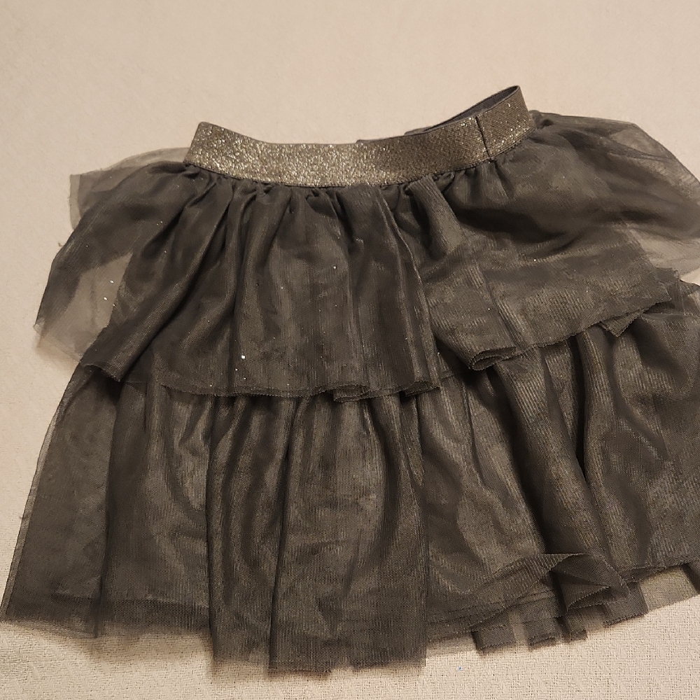 H&M Charcoal Glitter Layered Skirt